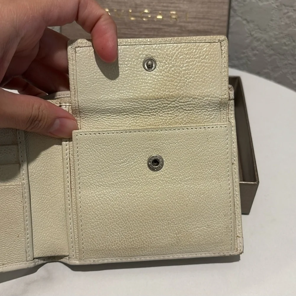 Bulgari Cream Leather Men's Wallet